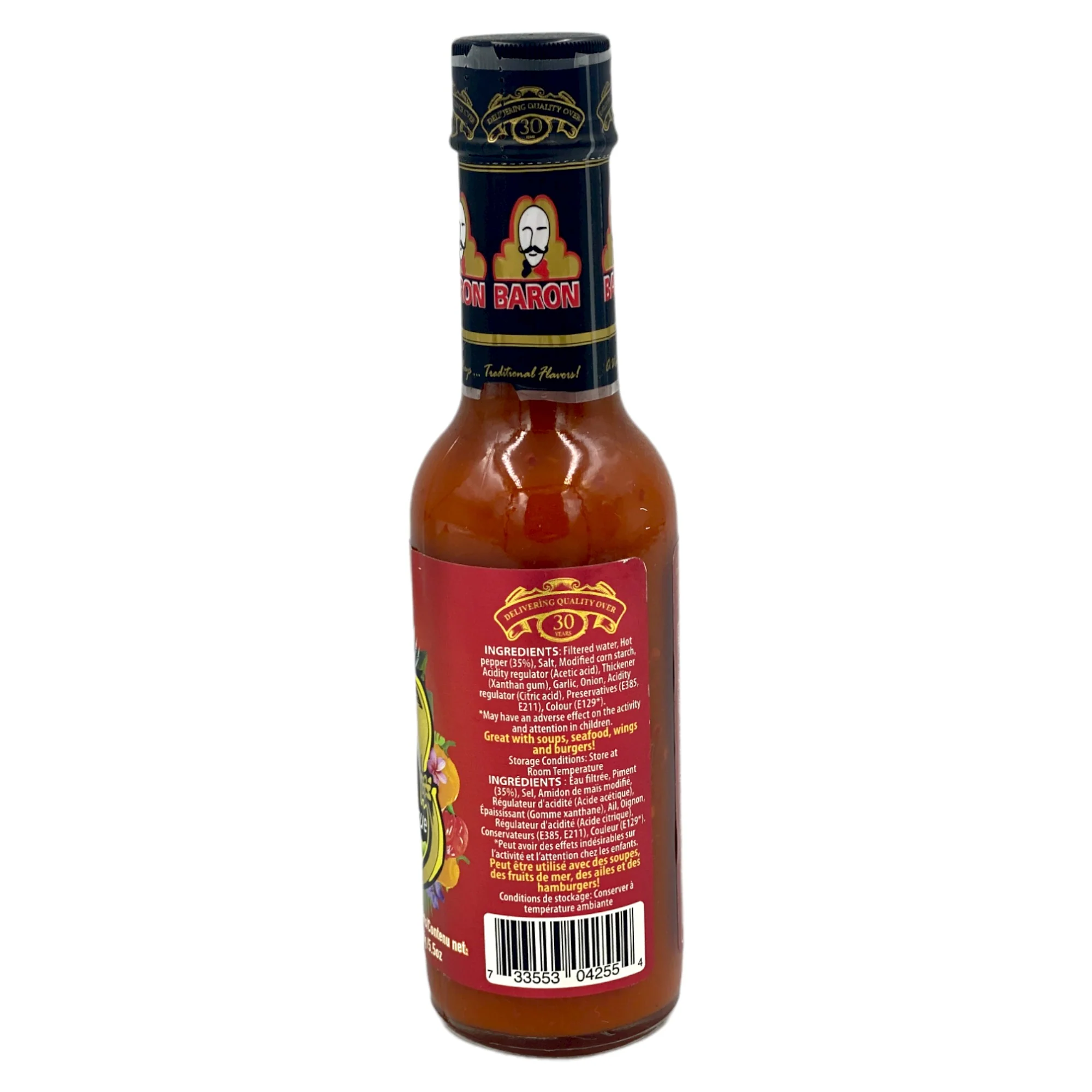Baron Blazing Hot Sauce  5.5 Oz - Image 2