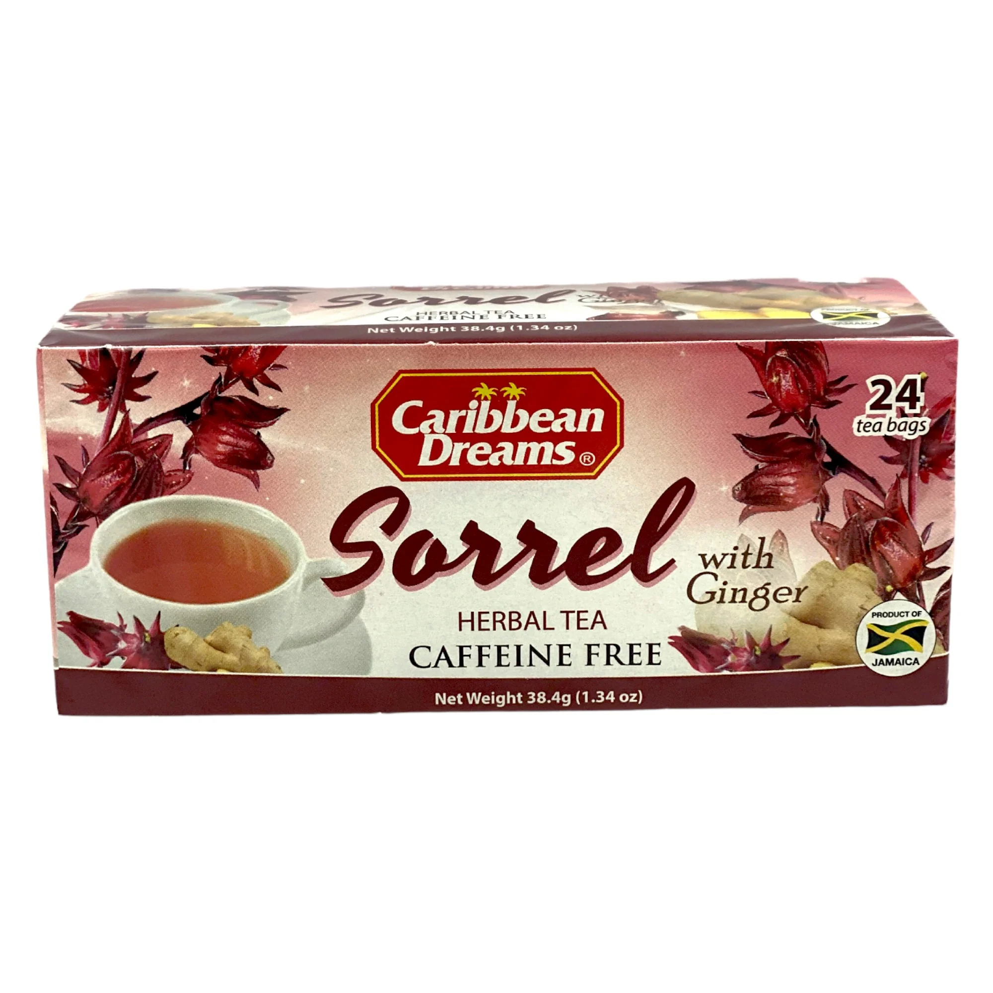 Caribbean Dreams Sorrel With Ginger Tea 24 Tea Bags 1.34 Oz (38.4 G)