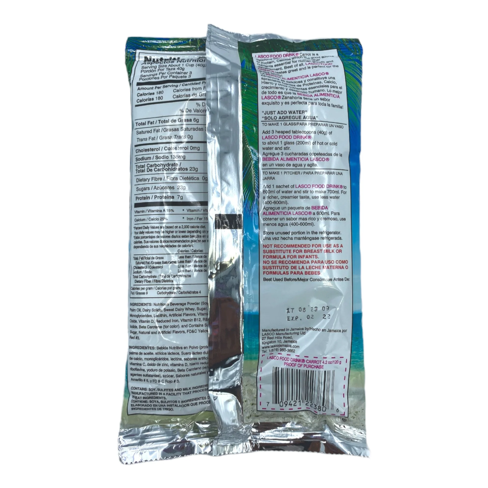 Lasco Carrot Food Drink Mix 4.2 Oz (120 G) - Image 2