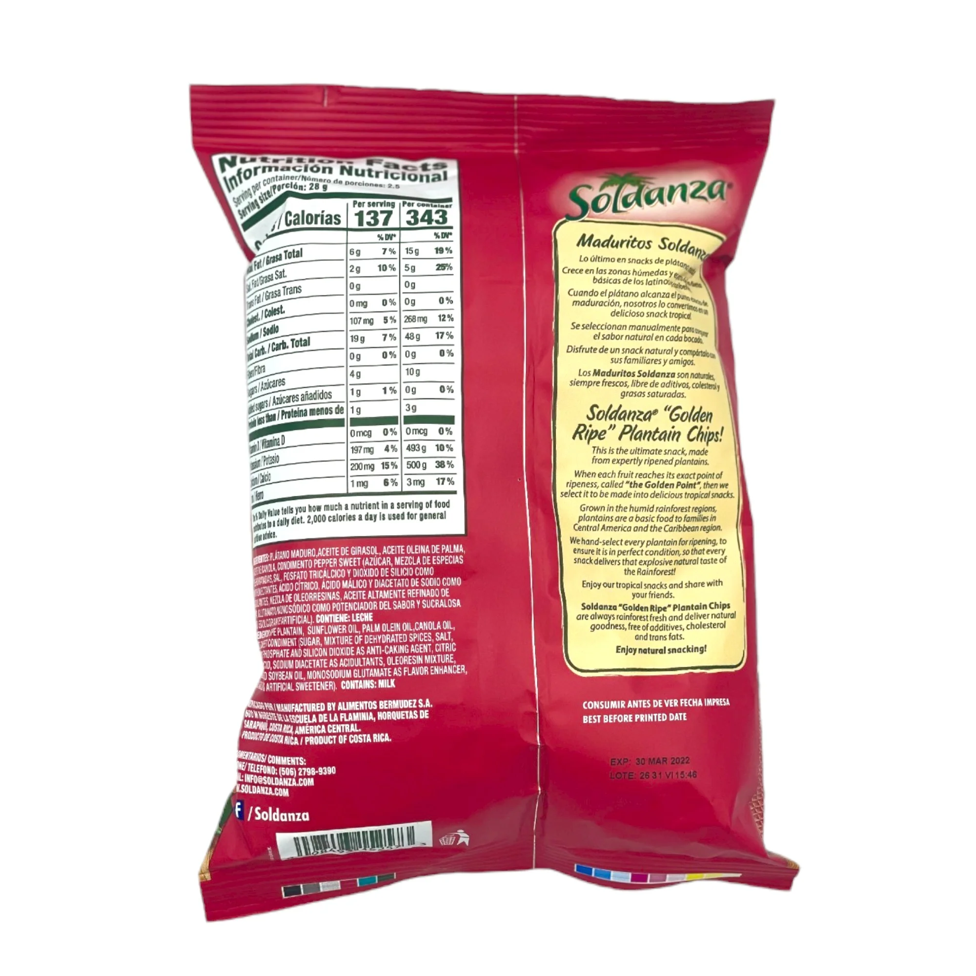 Soldanza Pepper Sweet (Maduritos) Plantain Chips 2.5 Oz (71 G) - Image 2